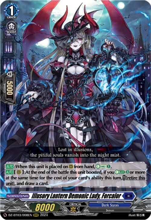 DZ-BT03/008EN Illusory Lantern Demonic Lady, Forcalor RRR DZBT03