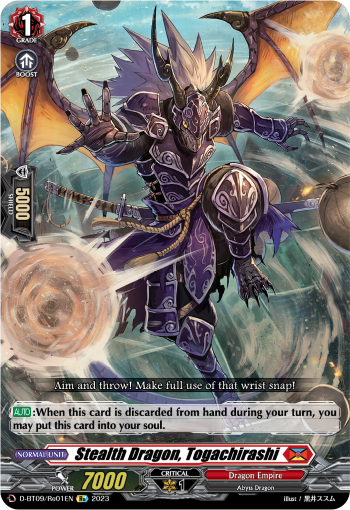 D-BT09/Re01EN Stealth Dragon, Togachirashi Re