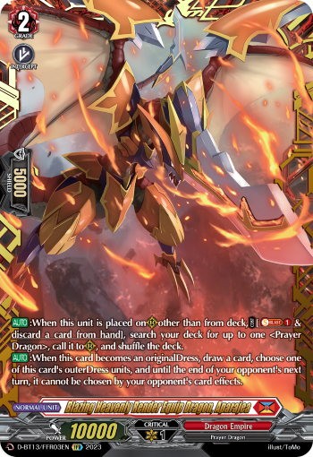 D-BT13/FRR03EN Blazing Heavenly Render Equip Dragon, Aparajea FFR