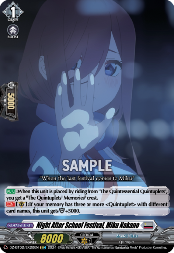 DZ-BT02/EX20EN Night After School Festival, Miku Nakano EXC