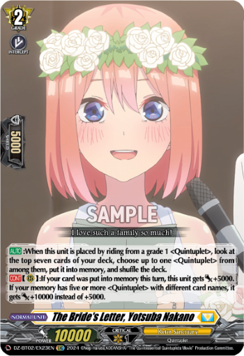 DZ-BT02/EX23EN The Bride's Letter, Yotsuba Nakano EXC