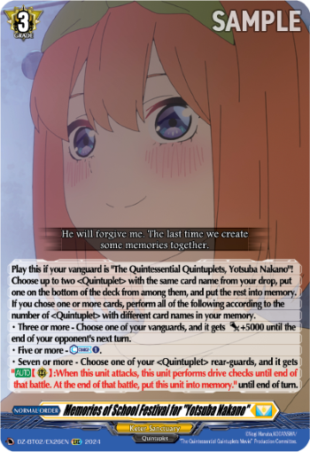 DZ-BT02/EX26EN Memories of School Festival for "Yotsuba Nakano" EXC