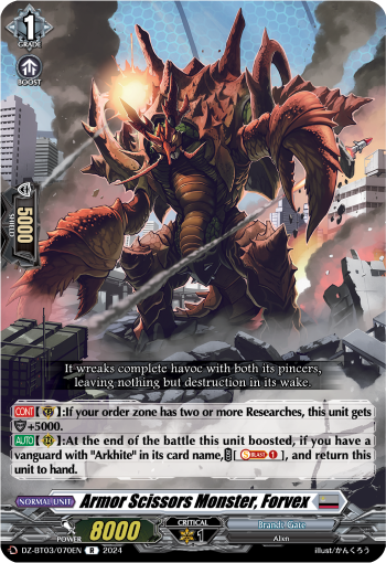 DZ-BT03/070EN Armor Scissors Monster, Forvex R DZBT03