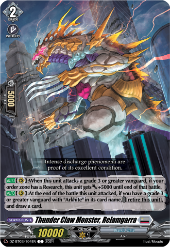 DZ-BT03/104EN Thunder Claw Monster, Relamgarra C DZBT03
