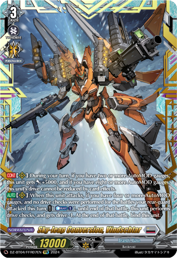 DZ-BT04/FFR07EN Sky-leap Conversion, Vindschtar FFR