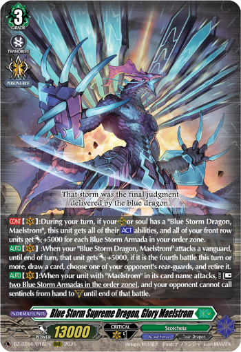 DZ-BT06/018EN Blue Storm Supreme Dragon, Glory Maelstrom RRR