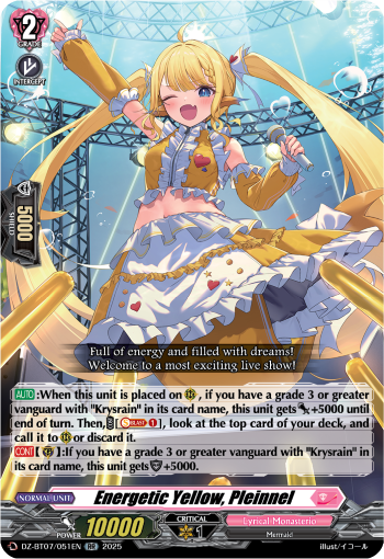 DZ-BT07/051EN Energetic Yellow, Pleinnel RR