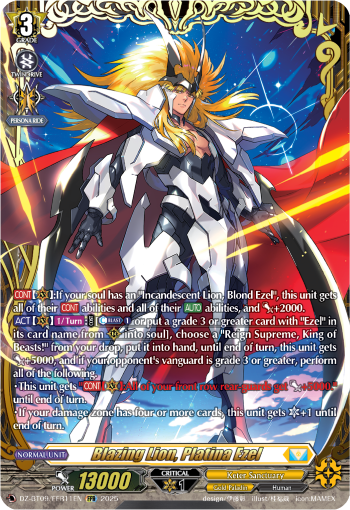 DZ-BT09/FFR11EN Blazing Lion, Platina Ezel FFR DZBT09