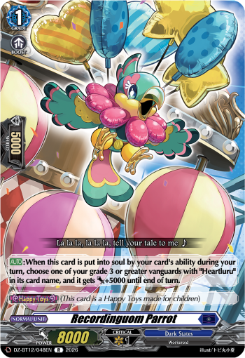 DZ-BT12/048EN Recordinguom Parrot R DZBT12