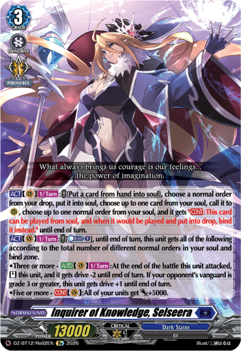 DZ-BT12/Re02EN Inquirer of Knowledge, Selseera Re DZBT12