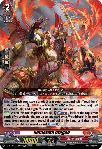 DZ-BT14/023EN Obliterate Dragon RR DZBT14