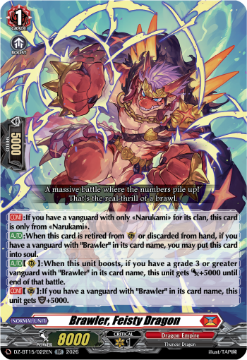 DZ-BT15/022EN Brawler, Feisty Dragon RR DZBT15