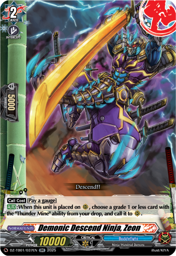 DZ-TB01/037EN Demonic Descend Ninja, Zeon RR DZTB01
