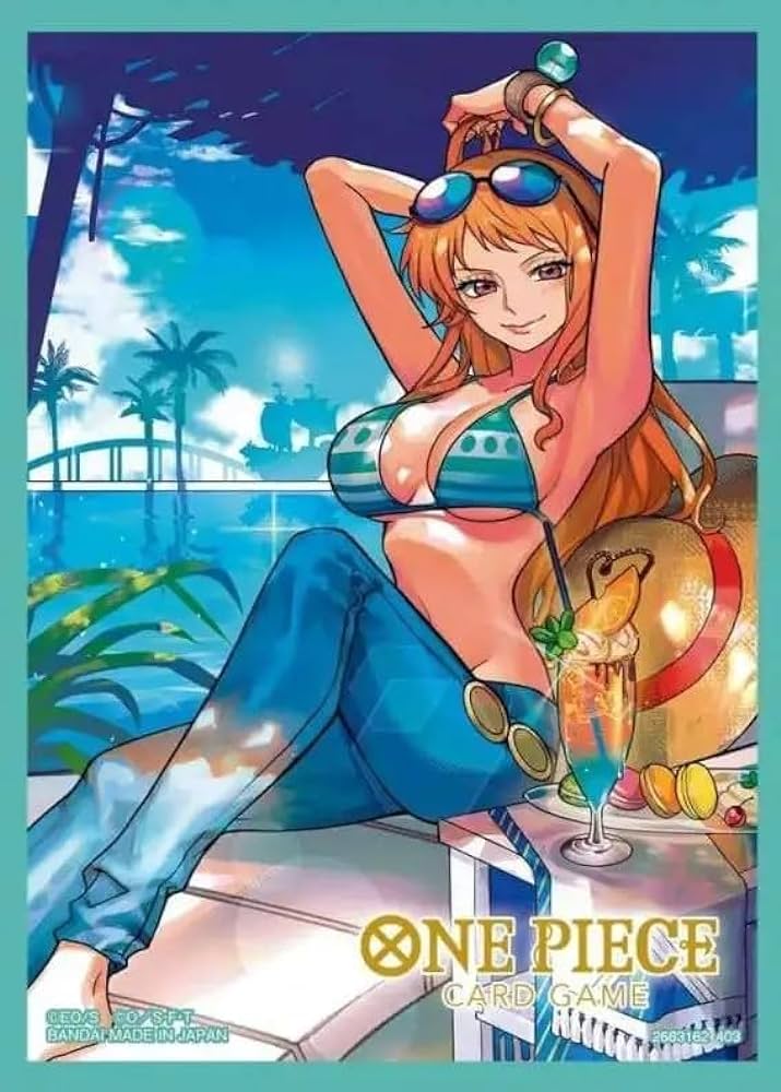 One Piece Card Game Official Sleeves: Assortment 4 - Nami (70-Pack) - Bandai Card Sleeves