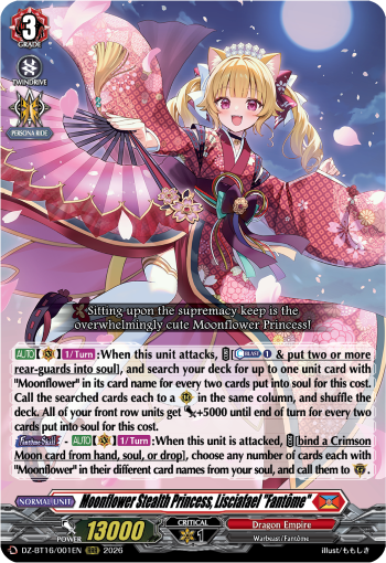 DZ-BT16/001EN Moonflower Stealth Princess, Lisciafael "Fantôme" RRR DZBT16