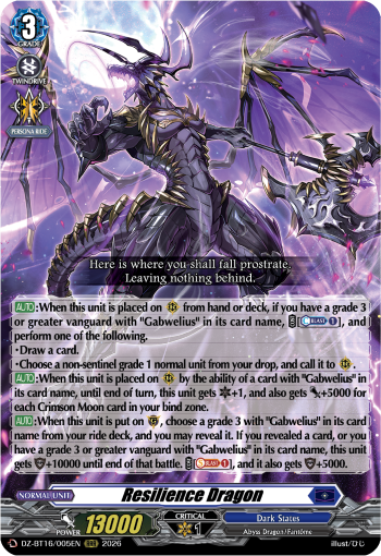 DZ-BT16/005EN Resilience Dragon RRR DZBT16