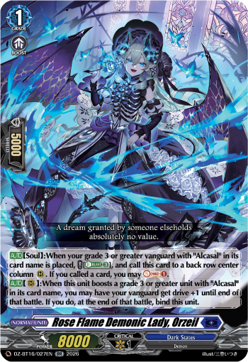 DZ-BT16/027EN Rose Flame Demonic Lady, Orzeil RR DZBT16