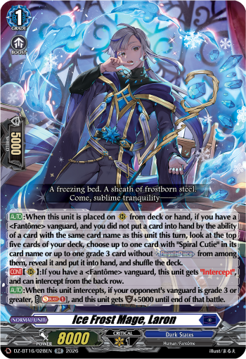 DZ-BT16/028EN Ice Frost Mage, Laron RR DZBT16