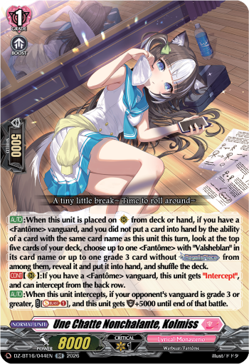 DZ-BT16/044EN Une Chatte Nonchalante, Kolmiss RR DZBT16