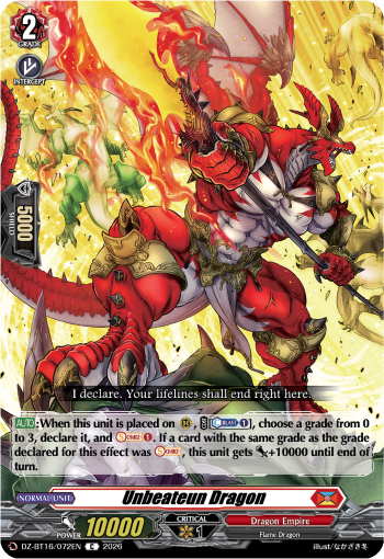 DZ-BT16/072EN Unbeateun Dragon C DZBT16