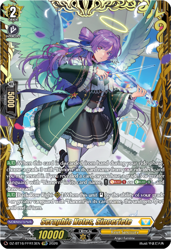 DZ-BT16/FFR13EN Seraphic Notes, Sinceriete FFR DZBT16