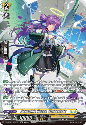 DZ-BT16/SR26EN Seraphic Notes, Sinceriete SR DZBT16