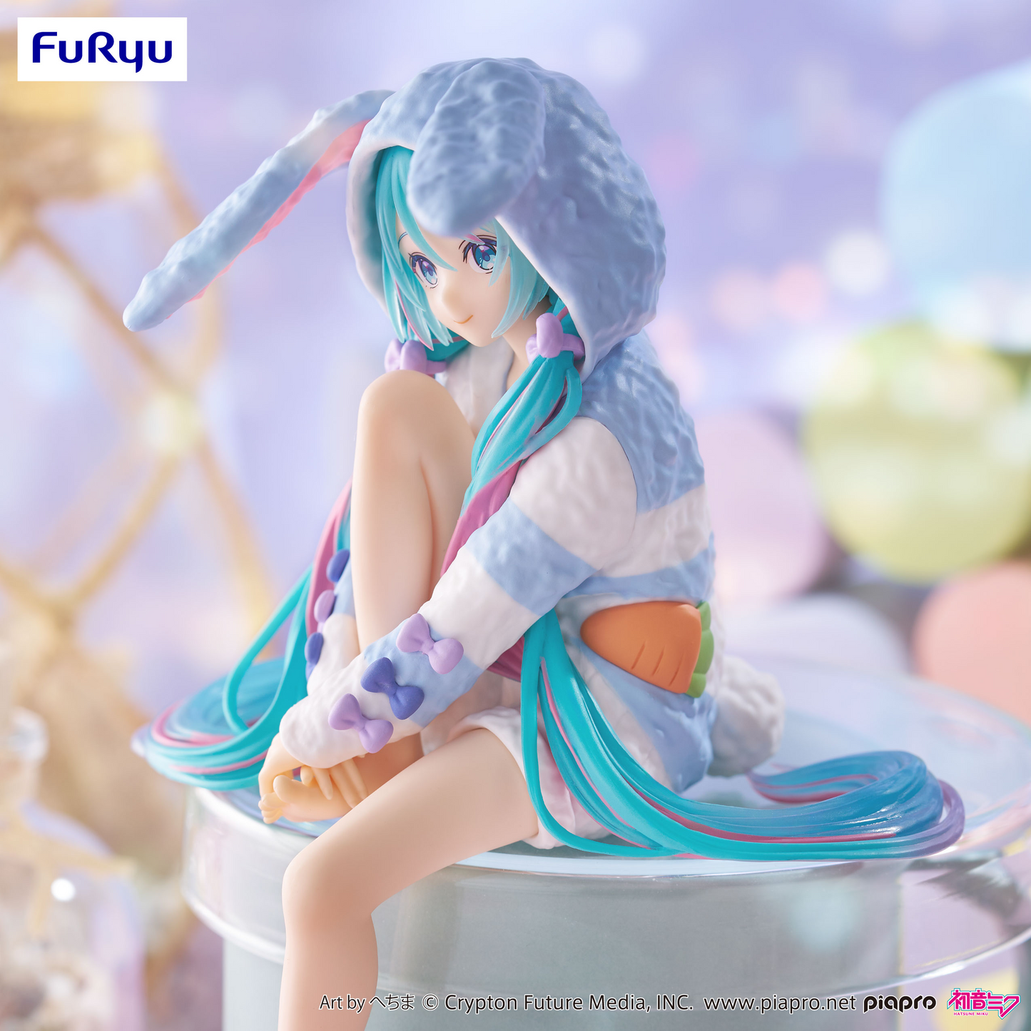 [PREORDER] FuRyu Hatsune Miku Noodle Stopper Figure -Rabbit Ear Hood Pajama Blue Color ver.-