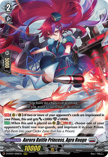 D-BT01/006EN Aurora Battle Princess, Agra Rouge RRR