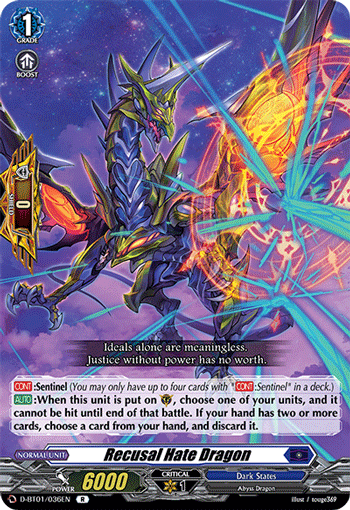 D-BT01/036EN Recusal Hate Dragon R