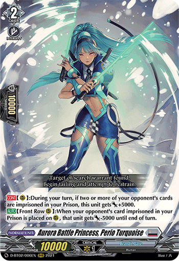 D-BT02/006EN Aurora Battle Princess, Perio Turquoise RRR