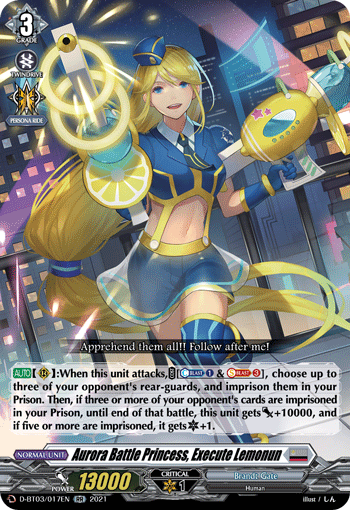 D-BT03/017EN Aurora Battle Princess, Execute Lemonun RR