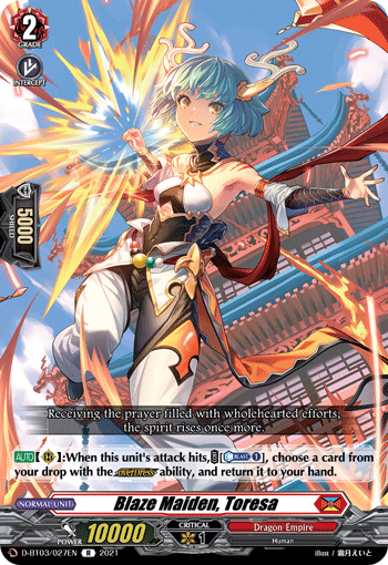 D-BT03/027EN Blaze Maiden, Toresa R