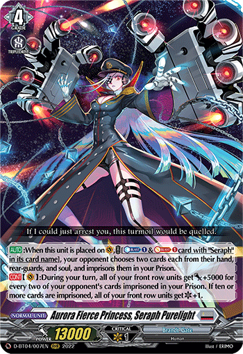 D-BT04/007EN Aurora Fierce Princess, Seraph Purelight RRR