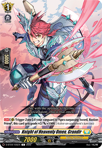 D-BT04/105EN Knight of Heavenly Omen, Grandir C