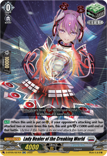 D-BT05/027EN Lady Healer of the Creaking World RR