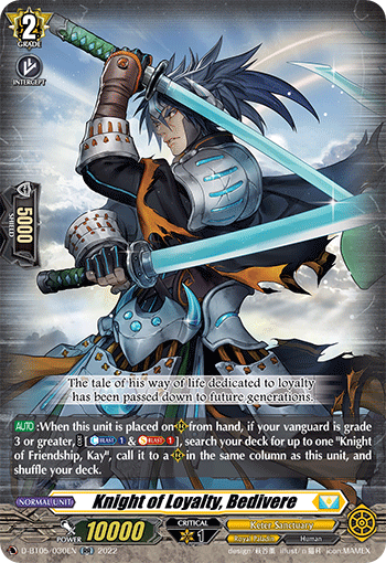 D-BT05/030EN Knight of Loyalty, Bedivere RR