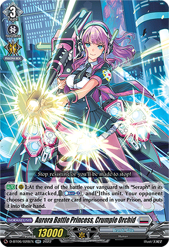 D-BT06/028EN Aurora Battle Princess, Crumple Orchid RR