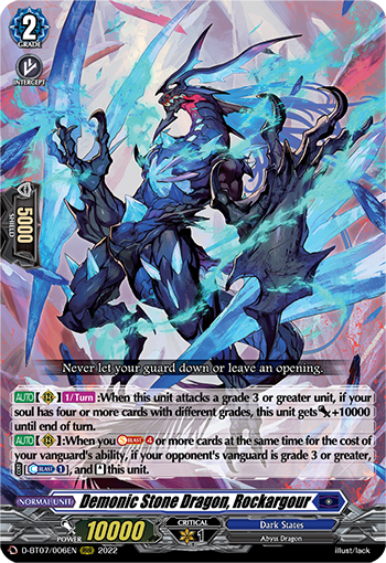 D-BT07/006EN Demonic Stone Dragon, Rockargour RRR