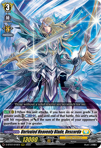 D-BT07/010EN Unrivaled Heavenly Blade, Descorda RRR