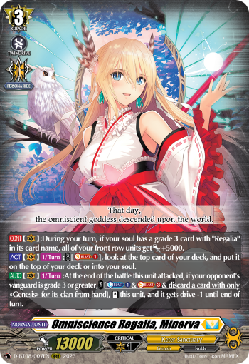 D-BT08/007EN Omniscience Regalia, Minerva RRR