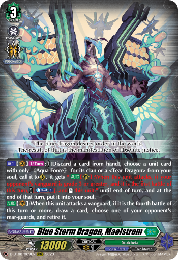 D-BT08/009EN Blue Storm Dragon, Maelstrom RRR