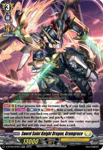 D-BT08/026EN Sword Saint Knight Dragon, Gramgrace RR