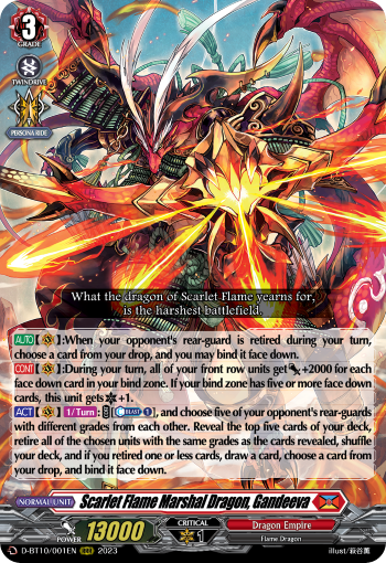 D-BT10/001EN Scarlet Flame Marshal Dragon, Gandeeva RRR