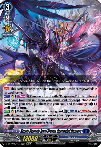 D-BT10/004EN Karmic Demonic Jewel Dragon, Drajeweled Masques RRR