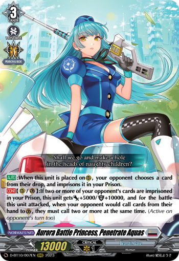 D-BT10/007EN Aurora Battle Princess, Penetrate Aquas RRR