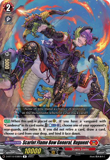 D-BT10/038EN Scarlet Flame Bow General, Ruguent R