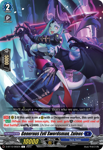 D-BT10/065EN Generous Evil Swordsman, Zaleos C