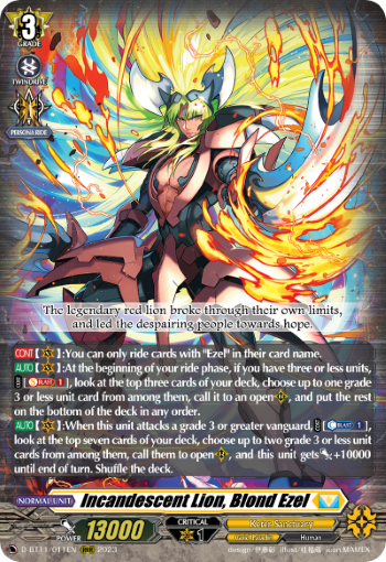 D-BT11/011EN Incandescent Lion, Blond Ezel RRR