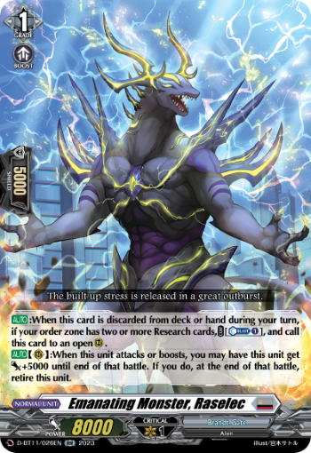 D-BT11/026EN Emanating Monster, Raselec RR