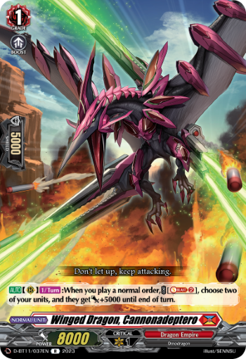 D-BT11/037EN Winged Dragon, Cannonadeptero R